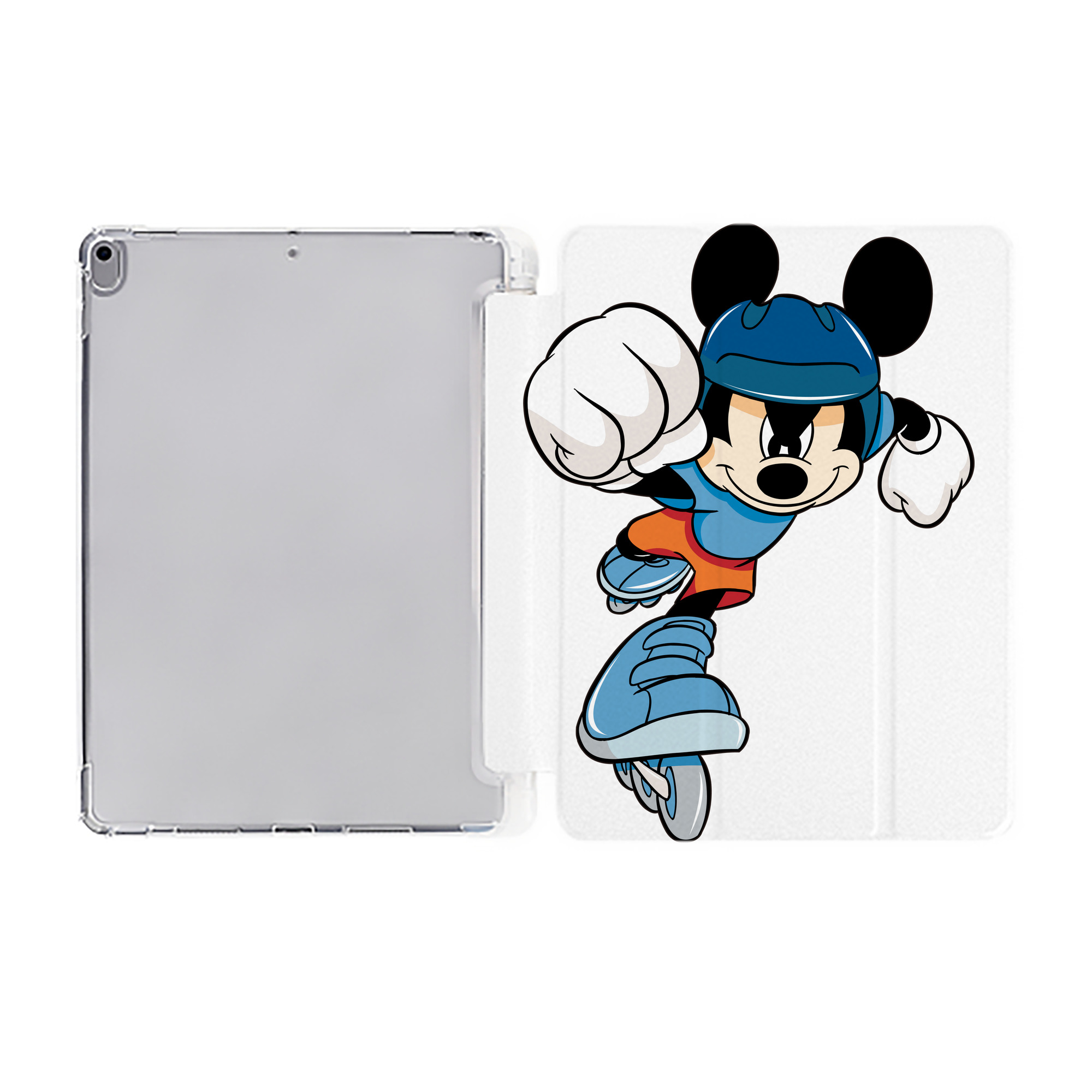 （画像用） ミッキーマウス Mickey Mouse IPad ケース ペン収納付き 三つ折りスタンド PUレザー×シリコン 対応機種9.5/10.5/10.9インチ
